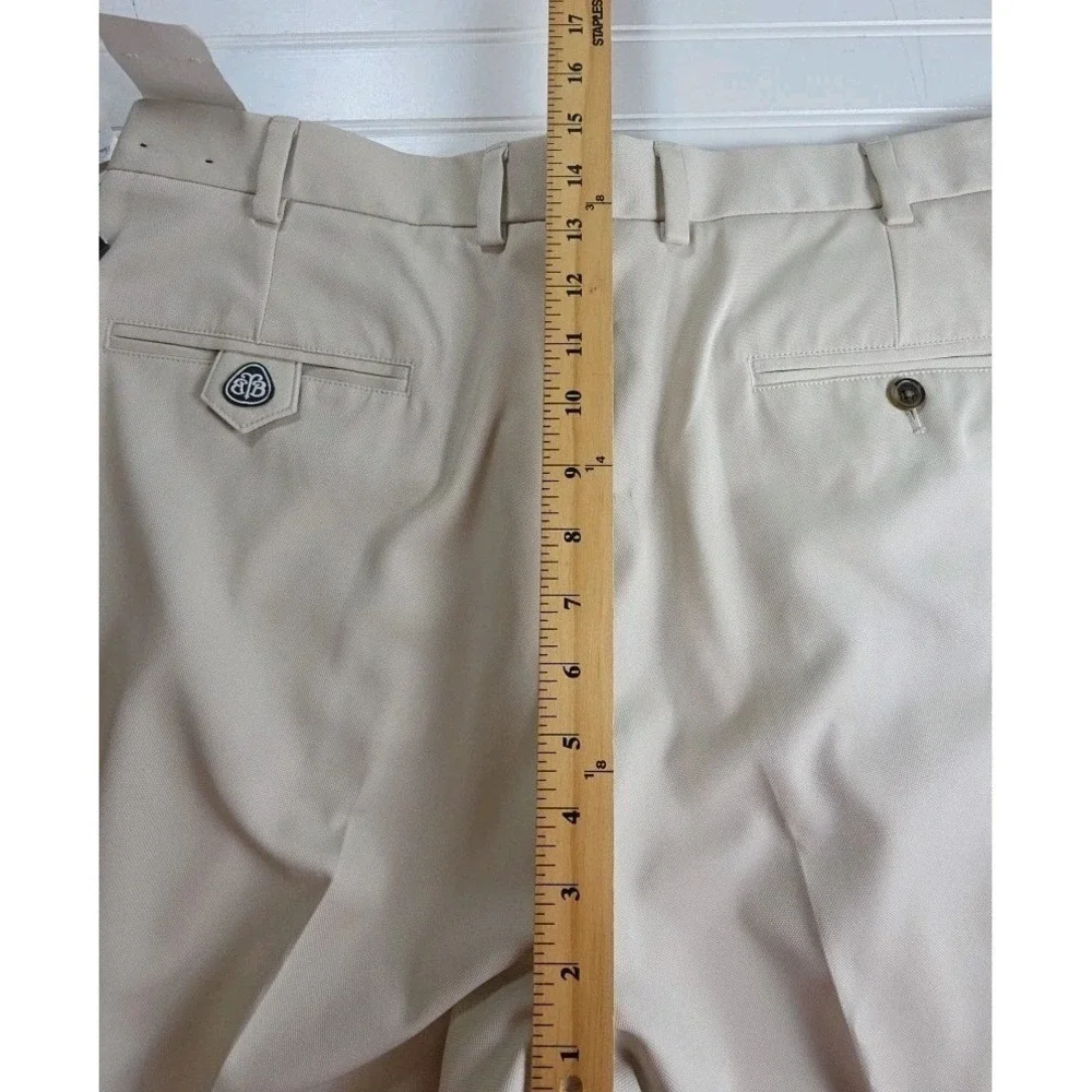 Brooks Brothers Country Club Pro Sport Golf Pants Tan Polyester Mens 38x32 NWT